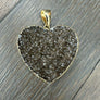 XL Druzy heart "Wrap and Toggle" necklace - gold - Renee Piatt Collection