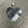 XL Druzy heart "Wrap and Toggle" necklace - gold - Renee Piatt Collection