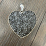 XL Druzy heart "Wrap and Toggle" necklace - silver - Renee Piatt Collection
