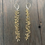 Long dangle metal teardrop fringe earrings