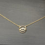 Evil eye protective amulet necklace with blue cz eye