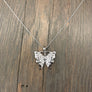 Filigree butterfly layering necklace - silver, gold
