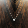 Pavé cz skull layering necklace