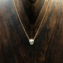 Pavé cz skull layering necklace