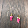 Faceted stone spear earrings