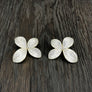 Pavé cz 3d large flower stud earrings