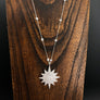 Pavé cz sun necklace - silver