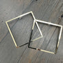 XL square outline statement earring - gold, silver