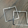 XL square outline statement earring - gold, silver