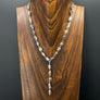 Mystic labradorite lariat - silver