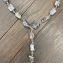 Mystic labradorite lariat - silver