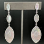 Mother-of-pearl and pavé cz, marquis statement earring - sterling silver