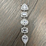 Geometric, pavé trimmed cz Y necklace - sterling silver, gold vermeil