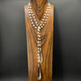 Freshwater pearl wrap lariat - gunmetal