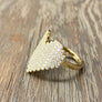 Pavé cz "Digital Heart" ring - sterling silver, gold vermeil