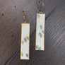 faux pony hair splatter paint bar earring - gold