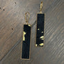 Faux pony hair splatter paint bar earring - gold