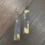 Faux pony hair splatter paint bar earring - gold