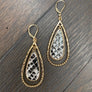 faux animal print teardrop earrings - gold