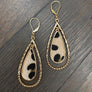 faux animal print teardrop earrings - gold