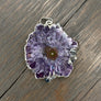 Amethyst/jasper stalactite slice Flower necklace - silver
