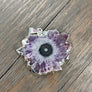 Amethyst/jasper stalactite slice Flower necklace - silver