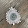 Amethyst/jasper stalactite slice Flower necklace - silver