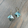 Labradorite faceted small 3d kite earrings - gold vermeil
