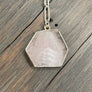 Geometrical gemstone drop Y necklace - silver