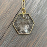 Geometrical gemstone drop Y necklace - gold