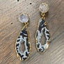Oco geode slice earrings with druzy posts - gold