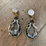 Oco geode slice earrings with druzy posts - gold