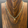 Gemstone beaded necklace - gold