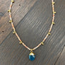 Gemstone beaded necklace - gold
