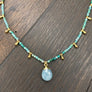 Gemstone beaded necklace - gold