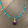 Gemstone beaded necklace - gold