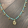 Gemstone beaded necklace - gold