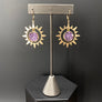 Celestial sun and druzy earrings - gold