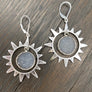 Celestial sun and druzy earrings - silver