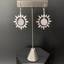 Celestial sun and druzy earrings - silver