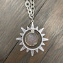 Celestial sun and druzy necklace - silver