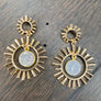 Sunburst and druzy earrings - gold
