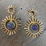 Sunburst and druzy earrings - gold
