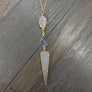 Triple druzy Y necklace - gold