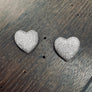 Pavé cz heart button stud earrings - sterling silver, gold vermeil