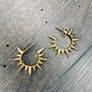 Spiked huggie hoop earrings - silver, gold