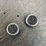 Round coated druzy studs - silver, gold