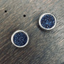 Round coated druzy studs - silver, gold