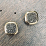 Square Coated Druzy Studs - Silver and Gold