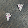 Pizza slice stud earrings - sterling silver, gold vermeil